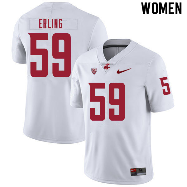 Women #59 Joshua Erling Washington State Cougars College Football Jerseys Sale-White